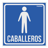 Letrero "cabaeros" para baño truper